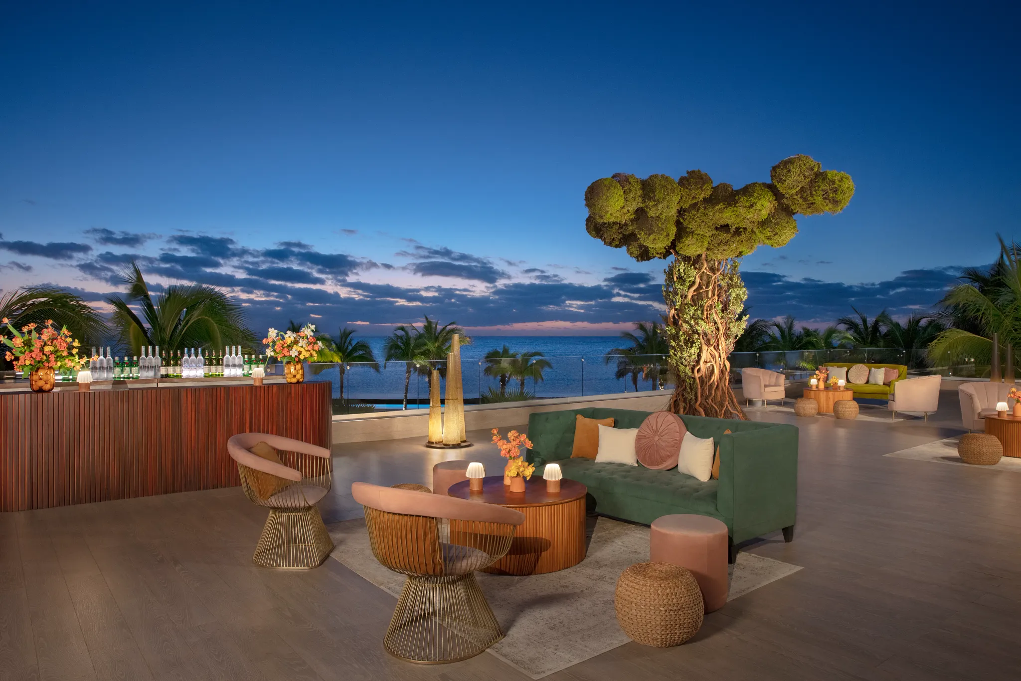 Blue Water Rooftop venue with ocean views for weddings at Dreams Natura Resort & Spa