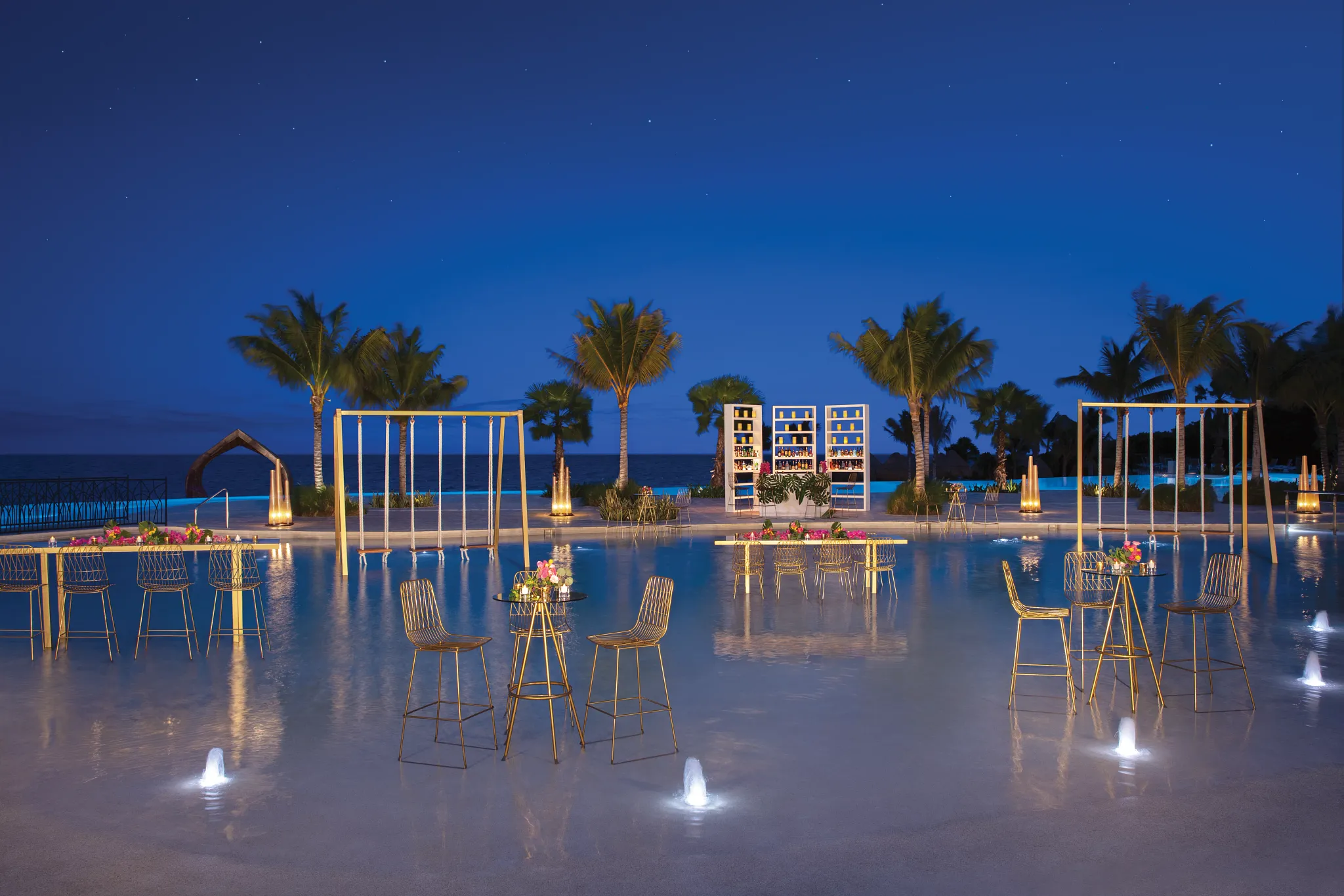 Blue Water Rooftop venue with ocean views for weddings at Dreams Natura Resort & Spa